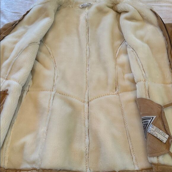 Marvin Richards Women's Genuine Leather Hooded Jacket Size M Faux Fur Lined Tan - Picture 11 of 15